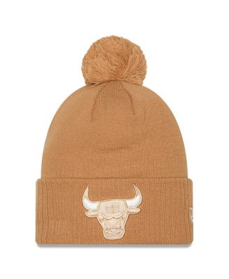 New Era - Men's Tan Chicago Bulls 2024/25 City Edition Cuffed Knit with Pom Hat