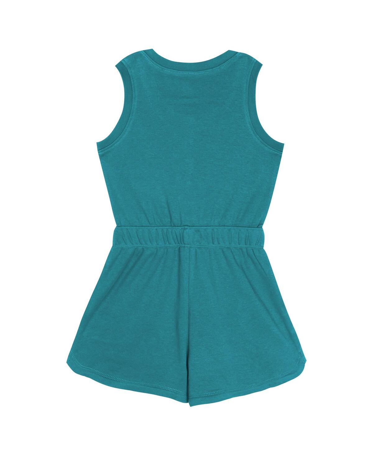 Outerstuff Girls Toddler Aqua Miami Dolphins Super Girl Romper In Blue