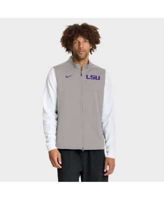Nike - Men's Gray LSU Tigers Primetime Victory Performance Full-Zip Vest