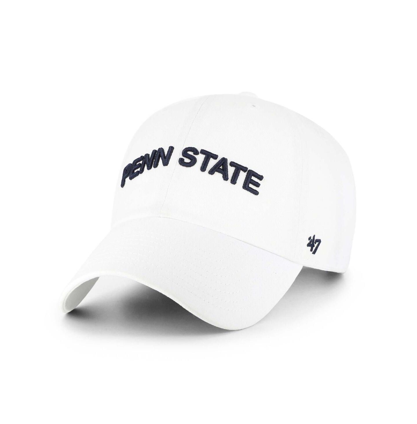 Мужская кепка '47 Brand White Penn State Nittany Lions Clean Up Adjustable Hat — фото 1