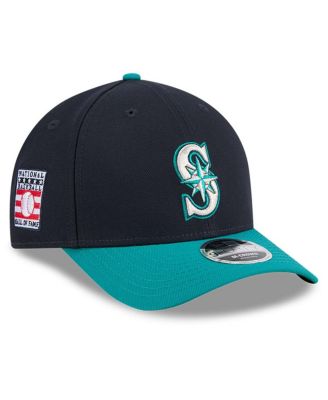 New Era - Men's Navy/Aqua Seattle Mariners Baseball Hall of Fame 9FORTY M-Crown Adjustable Hat