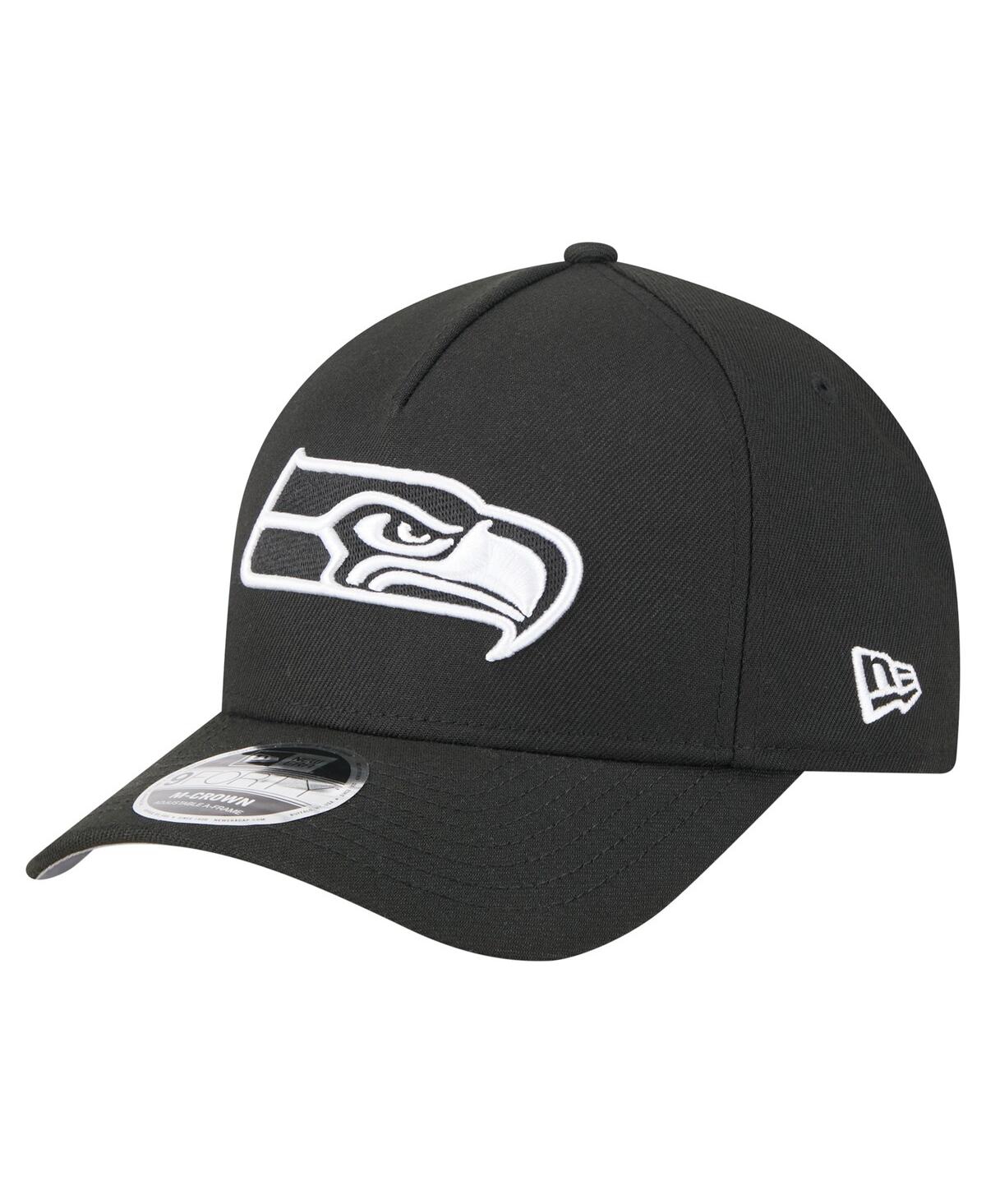 New Era Men's Black Seattle Seahawks Team Collection 9forty M-crown A-frame Adjustable Hat In Black