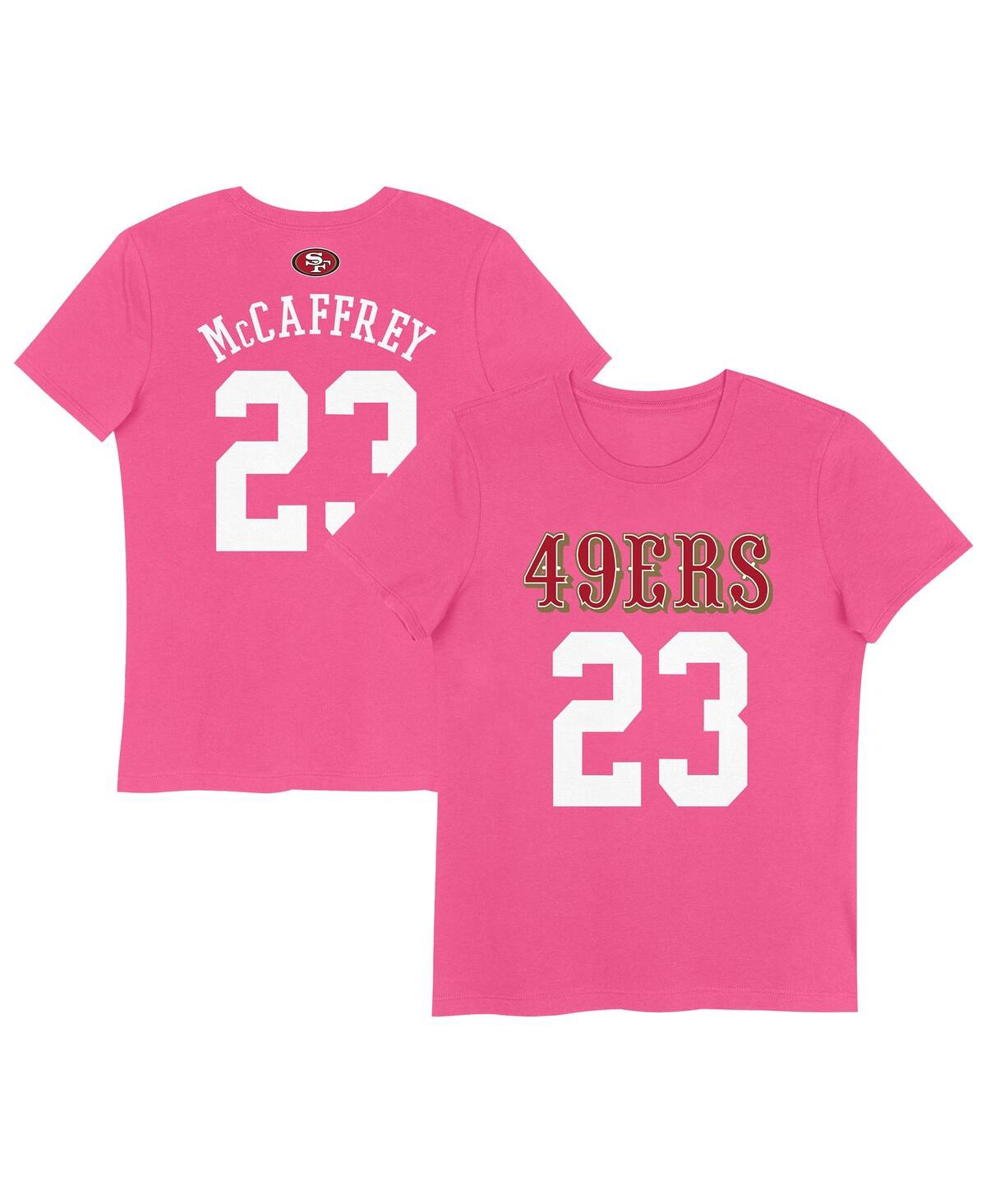 Nike Big Girls Christian Mccaffrey Pink San Francisco 49ers Player Name Number T-shirt In Pink