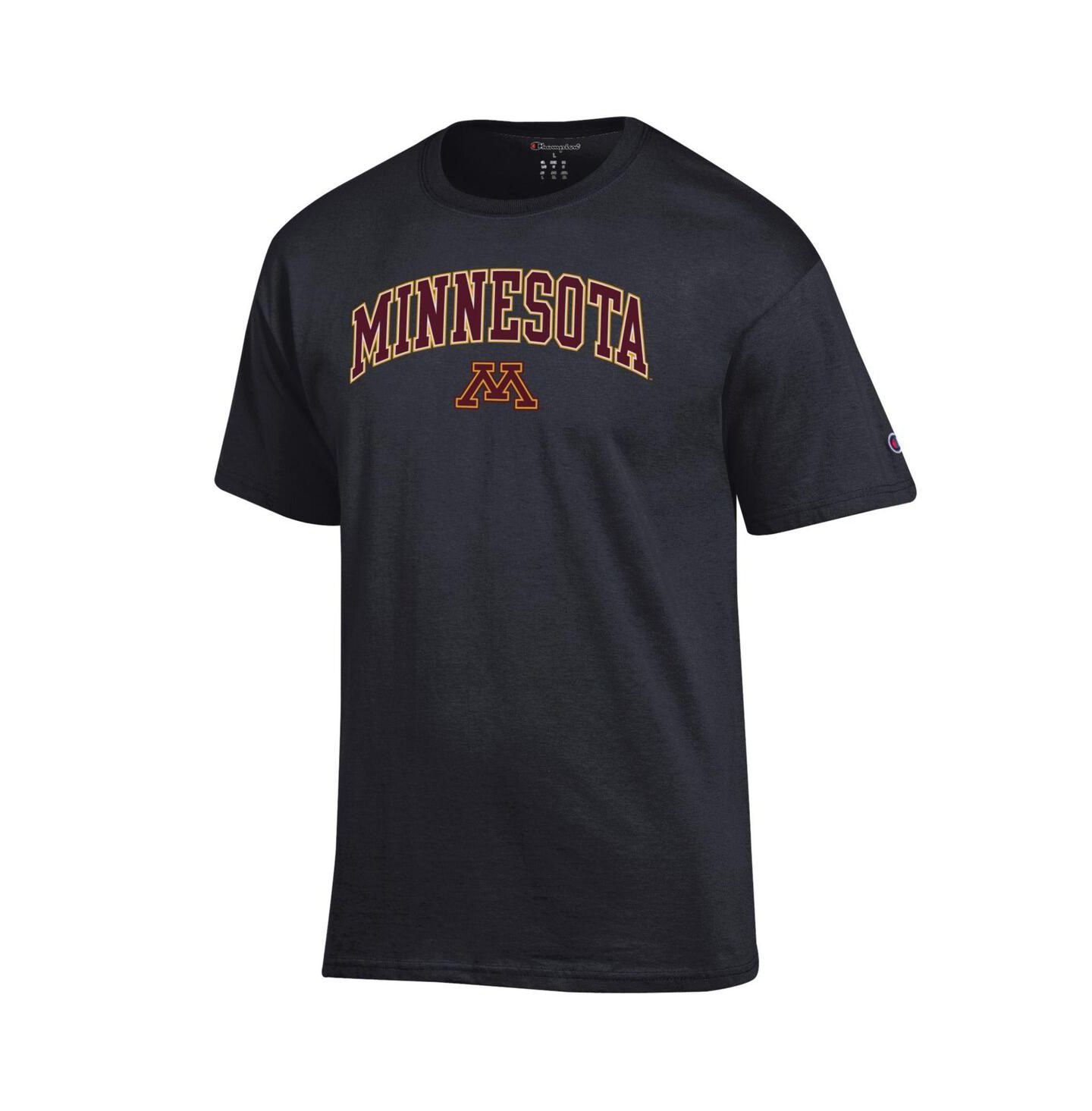 Мужская футболка Champion Maroon Minnesota Golden Gophers Arch Over Logo, цвет: Чёрный — фото 2
