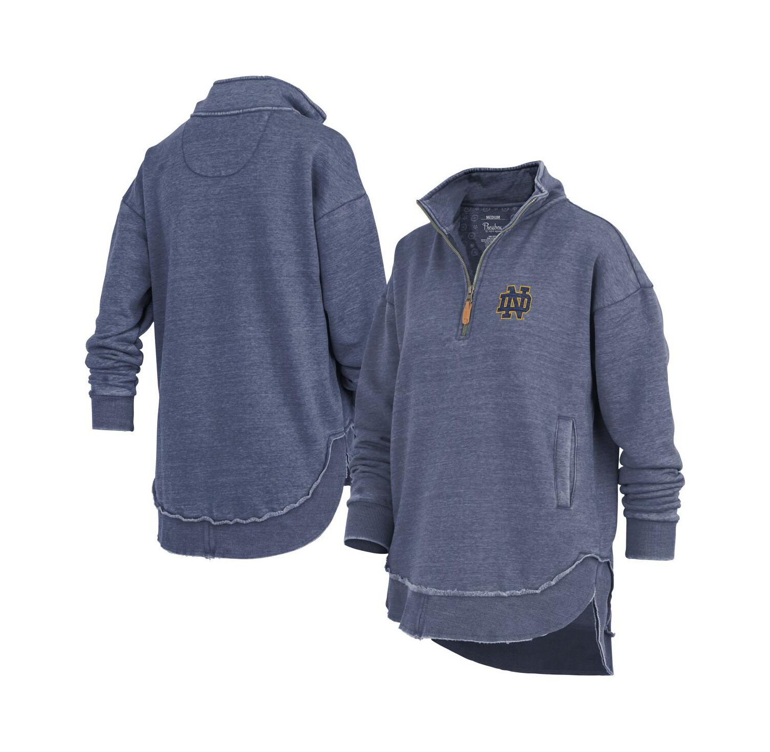 Women's Navy Notre Dame Fighting Irish Northfork Sojourn Poncho Quarter-Zip Sweatshirt