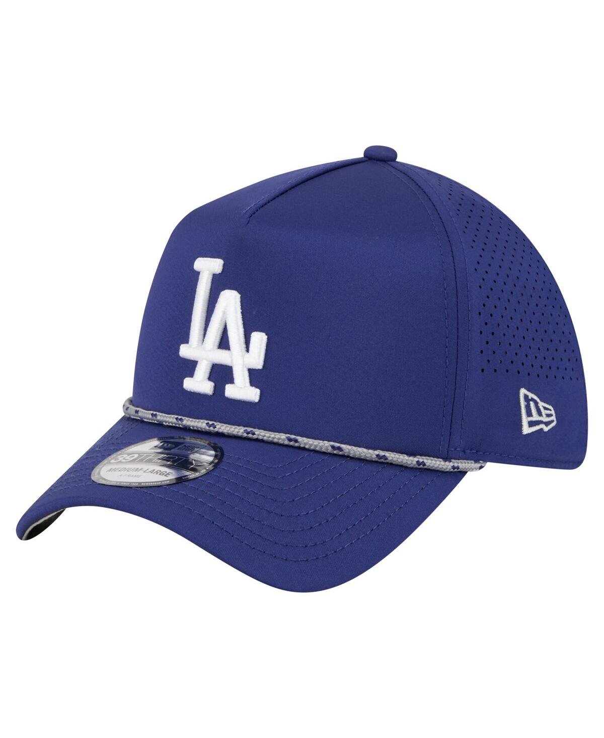 New Era Men's Royal Los Angeles Dodgers 39thirty A-frame Perforated Flex Hat In Blue