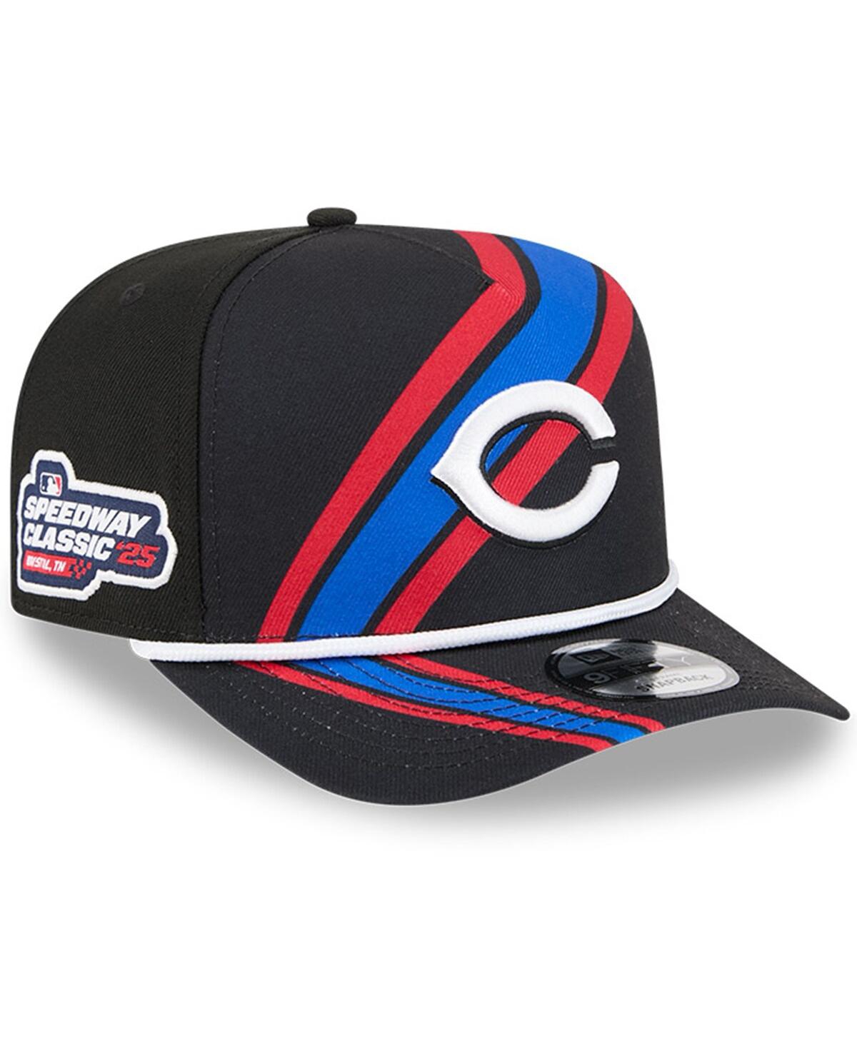 New Era Men's Black Cincinnati Reds 2025 Mlb Speedway Classic Fashion Pack A-frame 9fifty Snapback Hat In Black