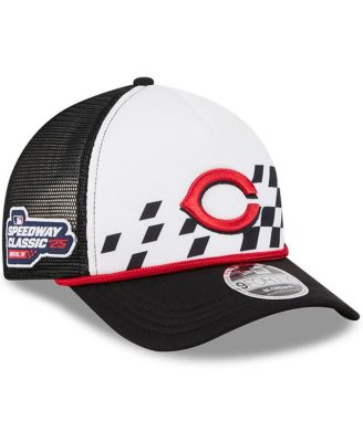 New Era - Men's White/Black Cincinnati Reds 2025 MLB Speedway Classic Fashion Pack A-Frame 9FORTY Adjustable Hat