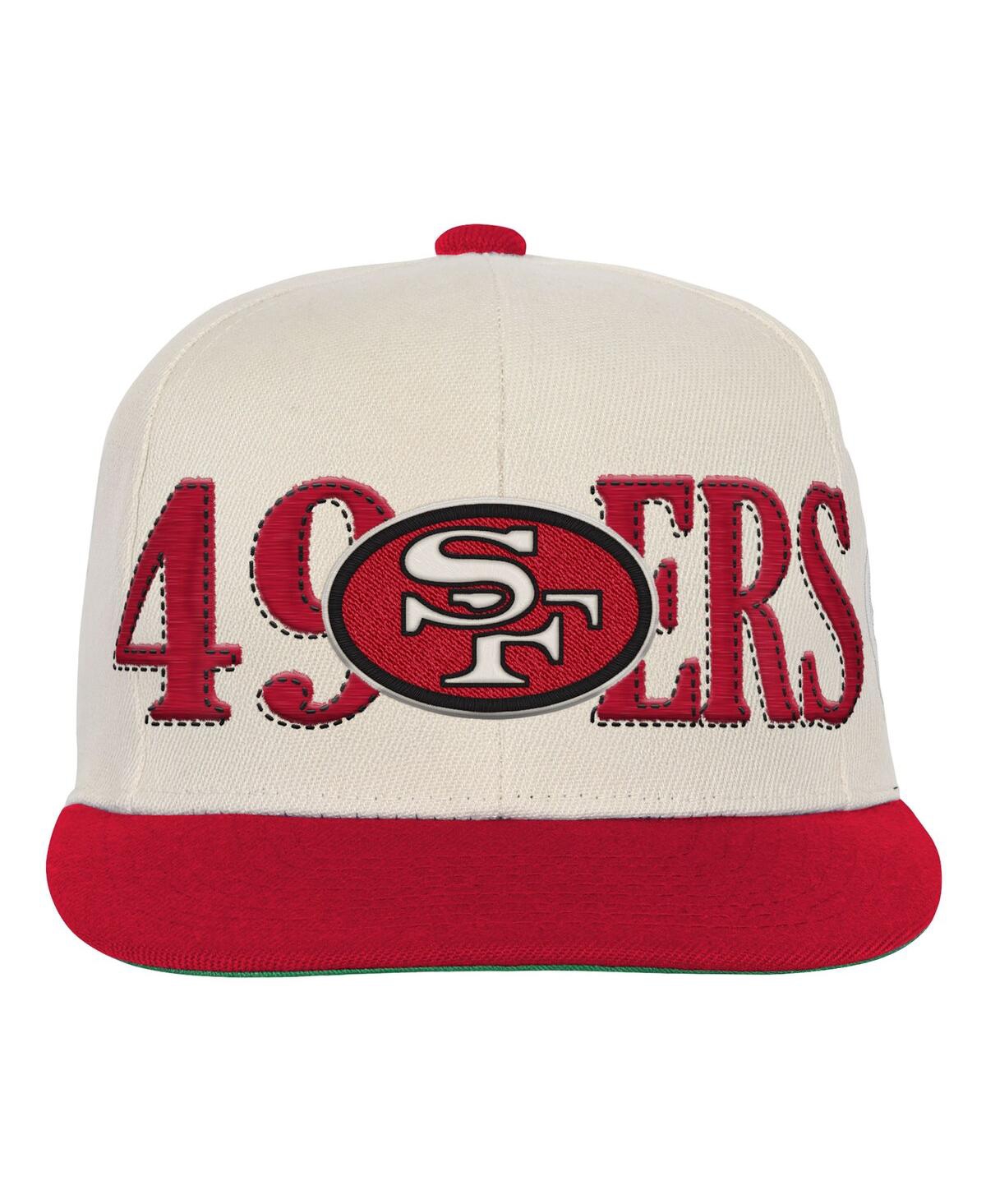 Mitchell & Ness Big Boys And Girls Cream/scarlet San Francisco 49ers Across The Board Vintage Snapback Hat In Multi