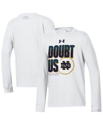 Under Armour - Big Boys and Girls White Notre Dame Fighting Irish March Madness Unity Long Sleeve T-shirt