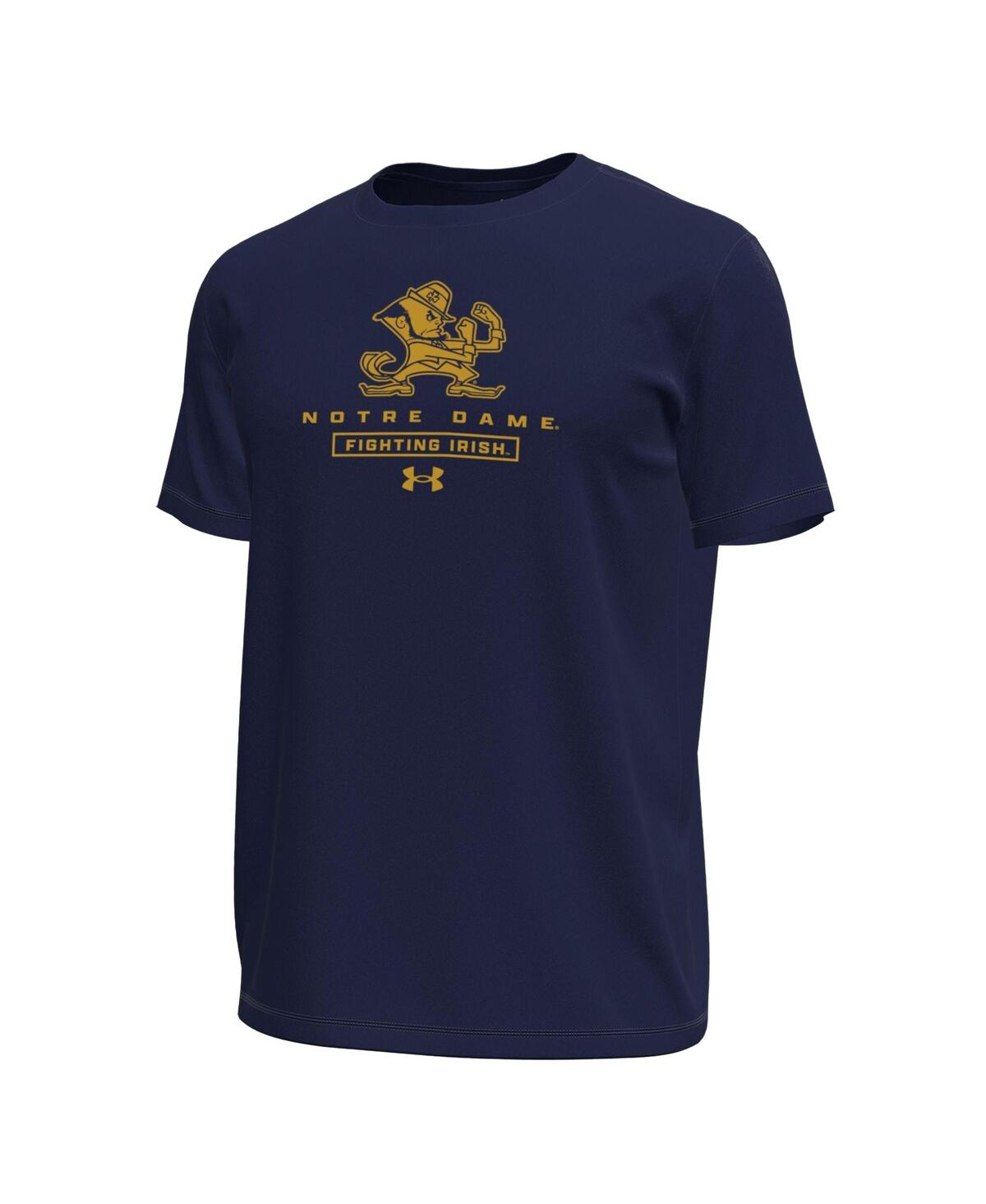 Under Armour Men's Navy Notre Dame Fighting Irish Stack Stretch Performance T-shirt In Blue