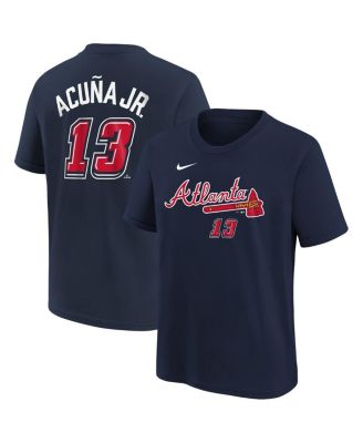 Nike - Preschool Ronald Acu&ntilde;a Jr. Navy Atlanta Braves 2025 MLB Speedway Classic Name Number T-shirt