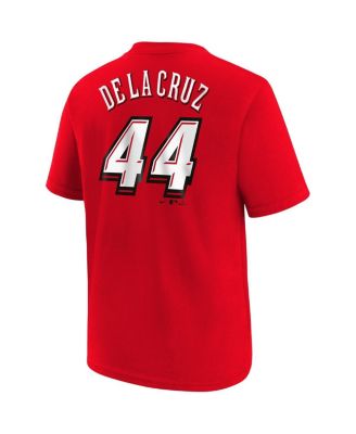 Preschool Elly De La Cruz Red Cincinnati Reds 2025 MLB Speedway Classic Name Number T-Shirt