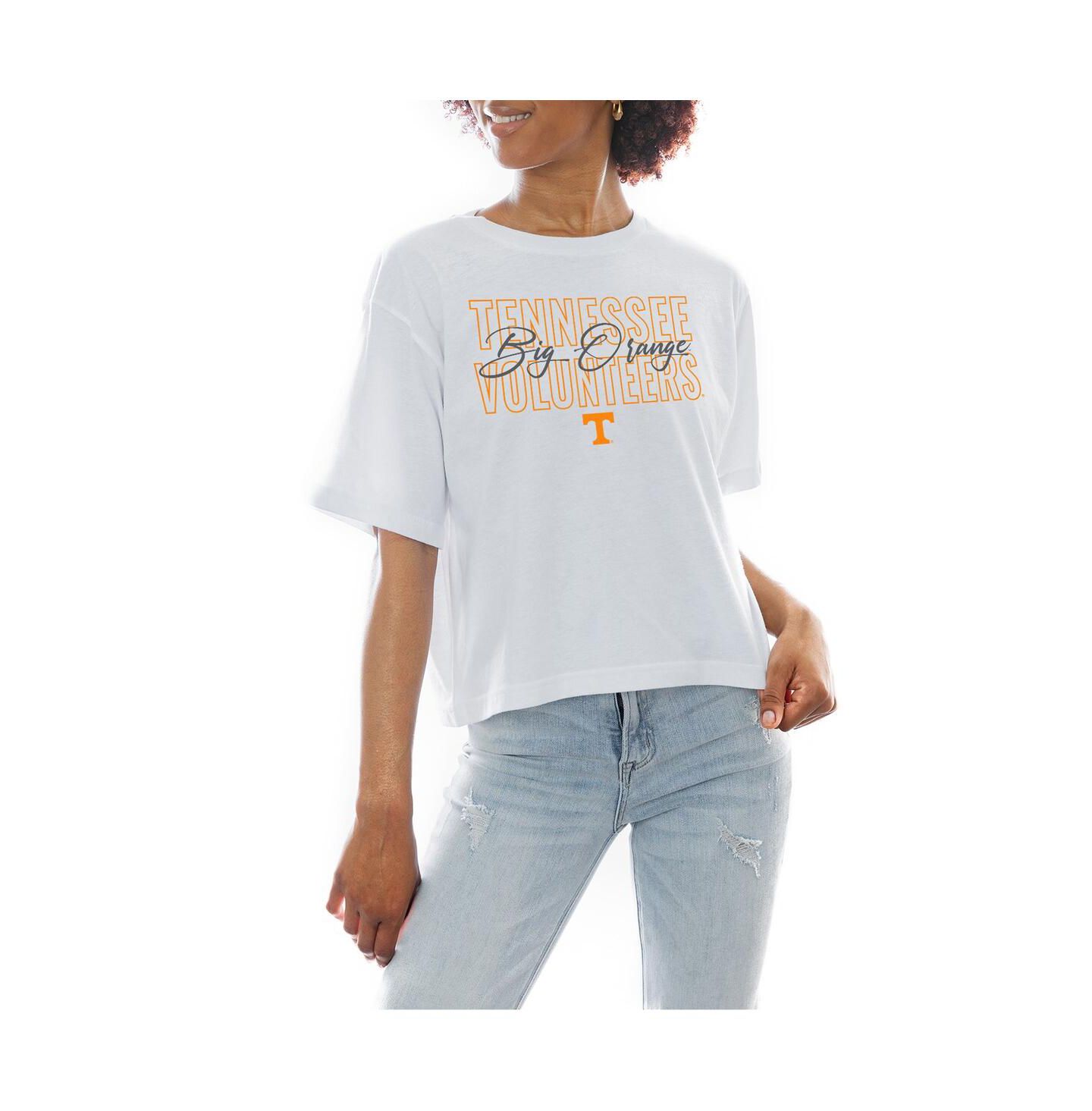 Женская футболка Gameday Couture White Tennessee Volunteers Slogan Boxy Fit Cropped — фото 1