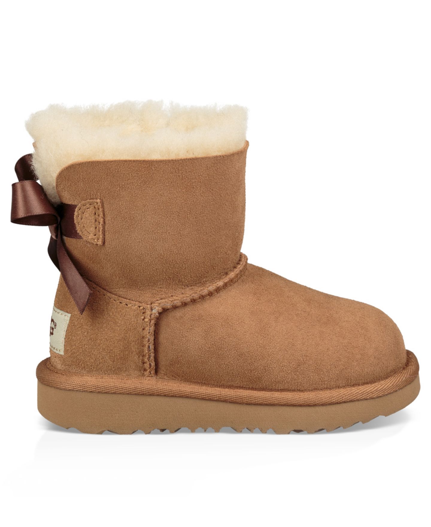 Детские ботинки UGG® Kids Mini Bailey Bow II, цвет: Каштановый — фото 2