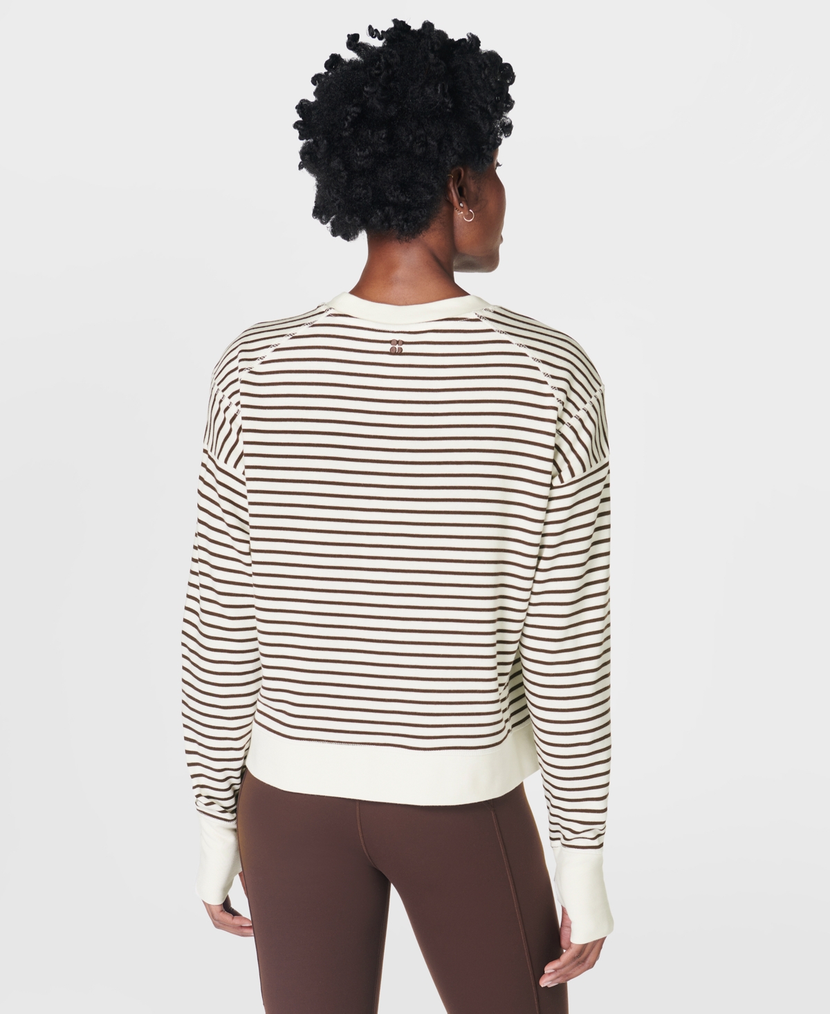 Sweaty Betty After Class Crop Sweatshirt In White