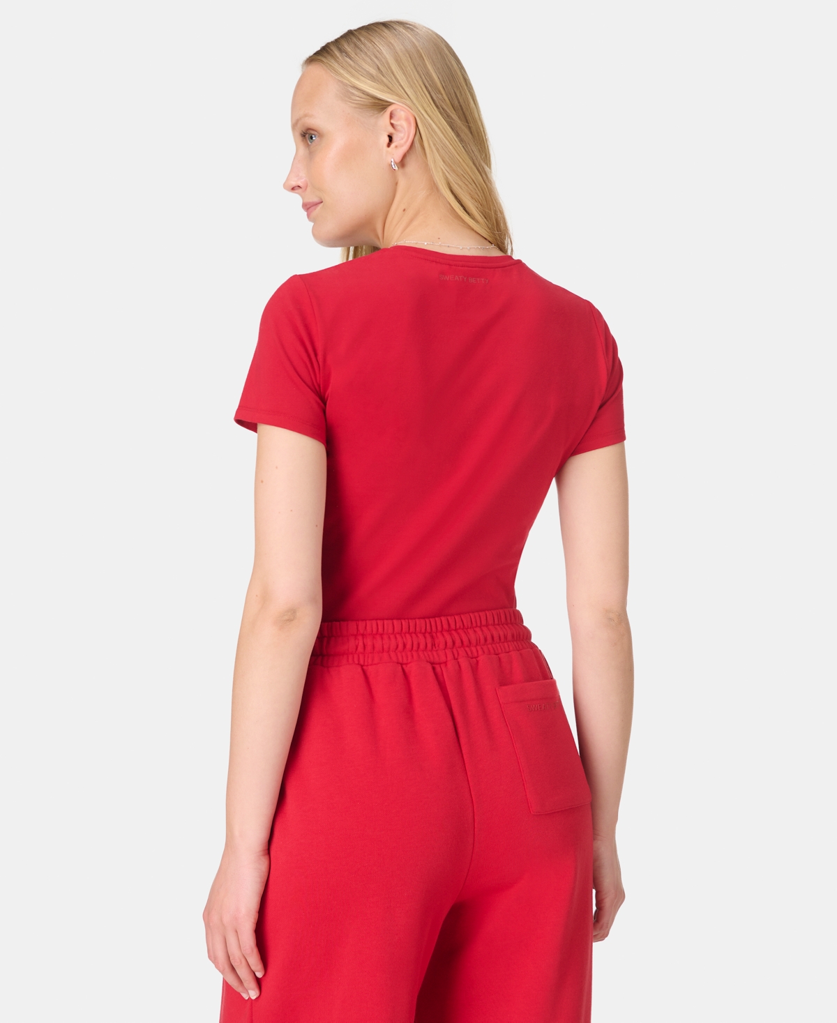 Sweaty Betty Essential Sculpt Crewneck T-shirt In Red
