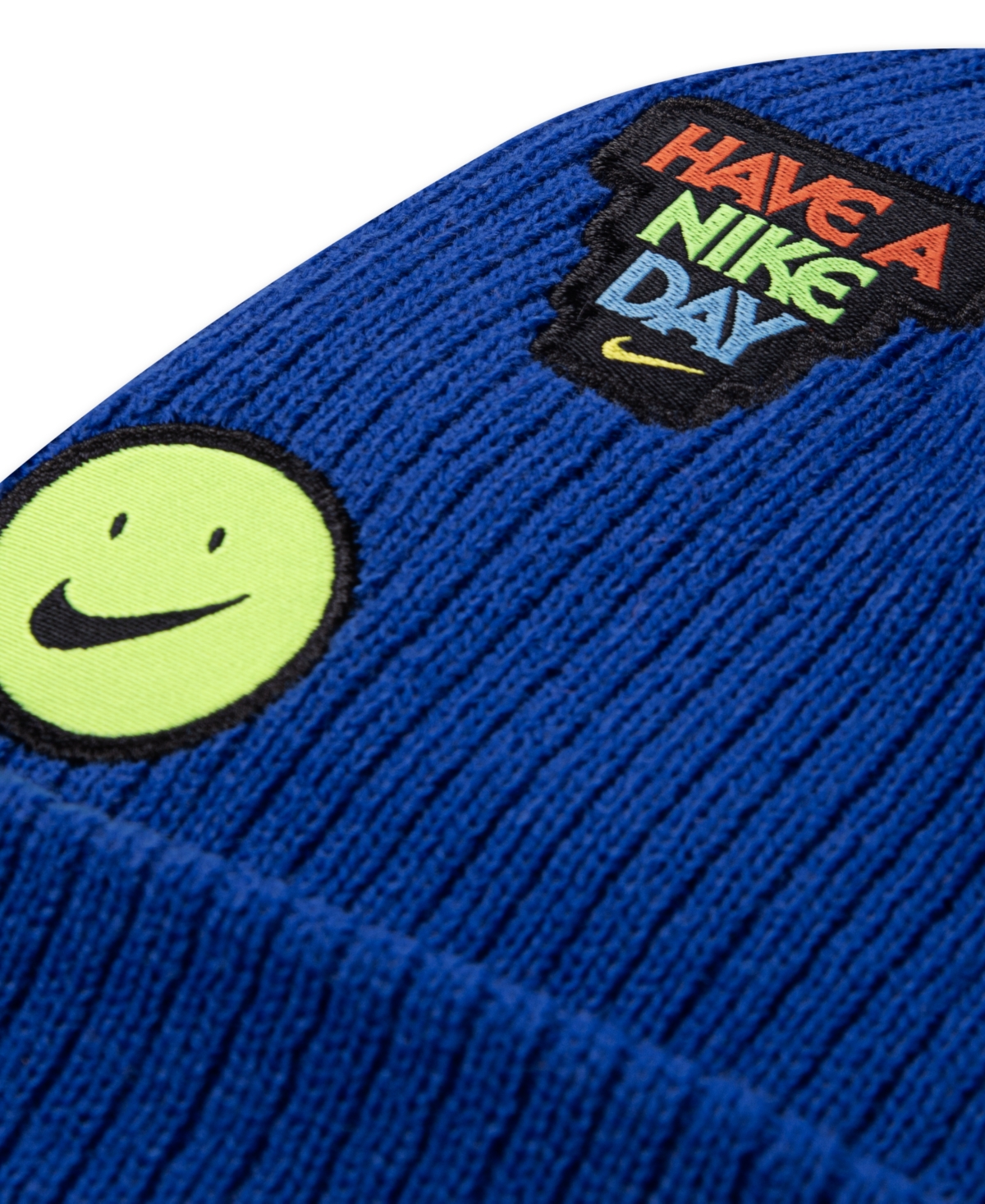 Nike Big Kids 2-piece Patch Peak Beanie And Gloves Set In Blue