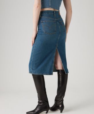 Women's High-Rise Back Slit Skirt