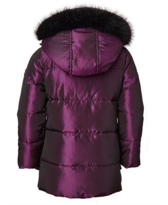 Big Girls' Iridescent Hooded Puffer Jacket