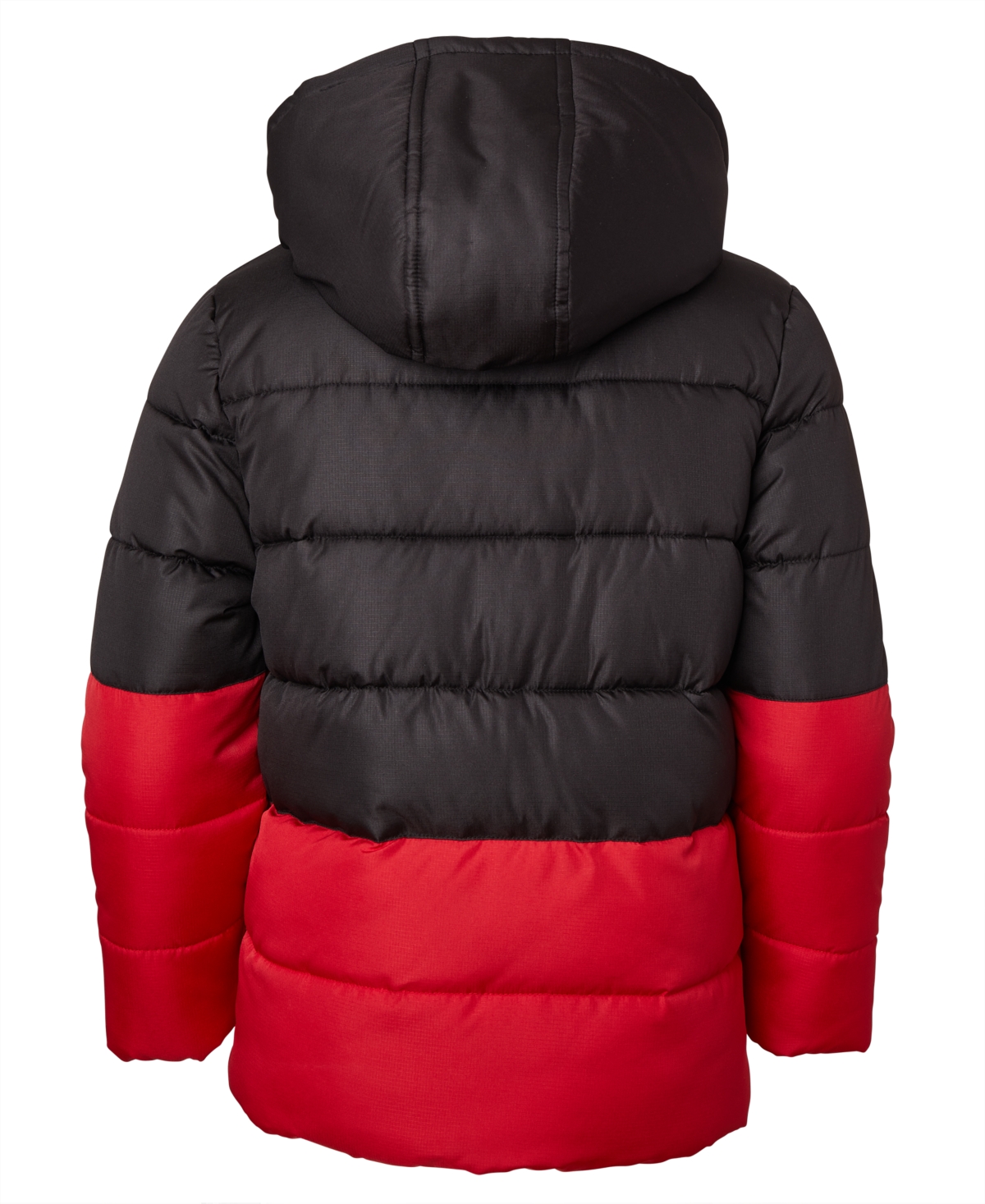 Ixtreme Toddler And Little Boys Color Blocked Ripstop Puffer Jacket With Beanie In Black