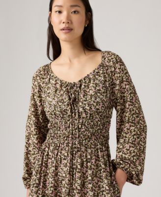 Premium Women's Fleur Tess Smocked Boho Dress