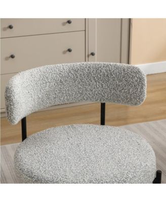 Durban 3-Pc Round Dining Set, Trestle Dining Table with 2 Boucle Chairs