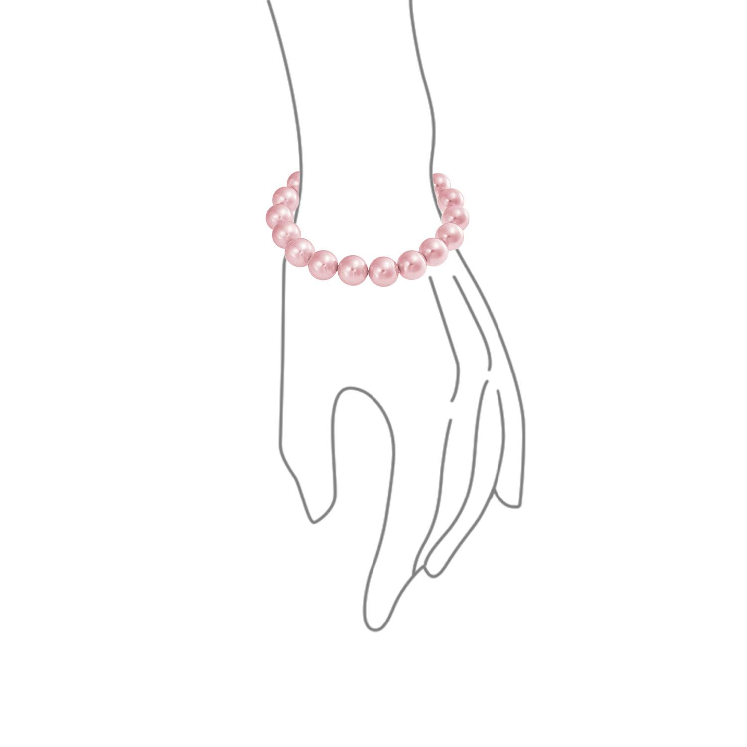 Timeless 12MM Pink Simulated Pearl Stackable Bead Strand Stretch Bracelet