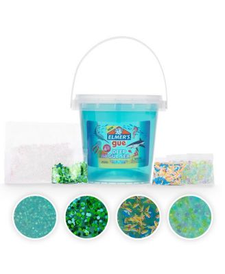 Gue Slime Bucket Variety Pack – 3 Themes: Glassy Clear, Deep Gue Sea & Space Adventure; 3 Buckets w/ Slimes & 12 Add-Ins, 1 Ct.