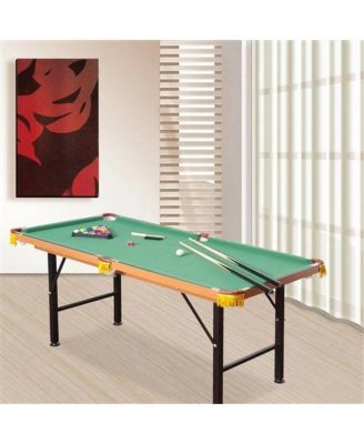 Fleece Top Pool Table Set with Balls, Cues, and Rack for Home Game Room