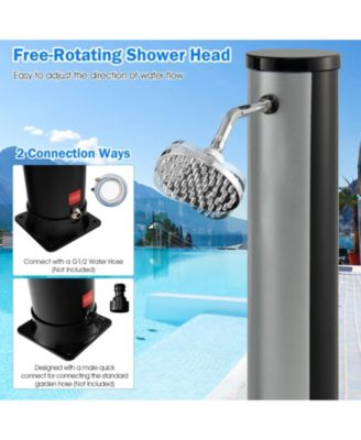 Solar Heated Outdoor Shower with Foot Rinse and 10 Gallon Tank