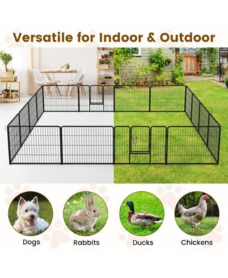 Heavy-Duty 16-Panel Dog Playpen with Lockable Door