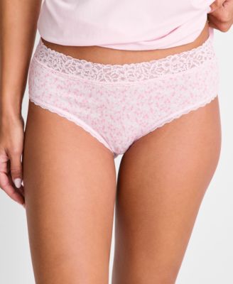 Women's Cotton Blend Lace-Trim Hipster Underwear