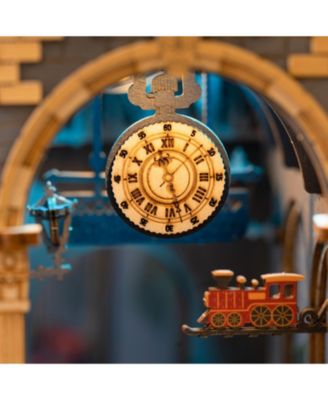 3D Jigsaw Puzzle Wooden Model Building Kit, Time Travel, Multicolored, 7.24"3.86"9.84"