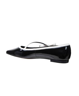 NURI Women's Patent Leather Asymetric Bow Skimmers