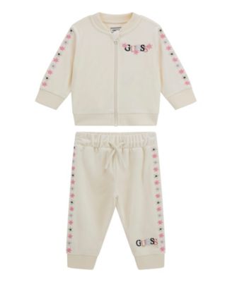 Baby Girls' Velour Zip-Up Sweatshirt and Sweatpant, 2-Piece Set