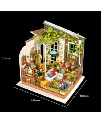 Dollhouse Kit Wooden 1:24 Scale DIY Miniature with Furniture Sets Best Birthday Gifts for Adults, Multicolored, 7.68"7.2"8.27