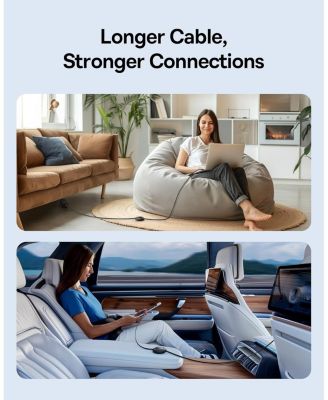 USB C Cable, 100W 2-Pack 6.6ft Retractable USBC to USBC Fast Charging Cable, 7-Stage Length Preset Retractable Type C Cord