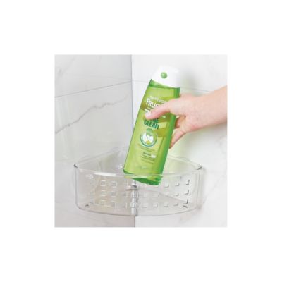 Plastic Suction Corner Shower Basket, Set of 2, Clear, Made in USA