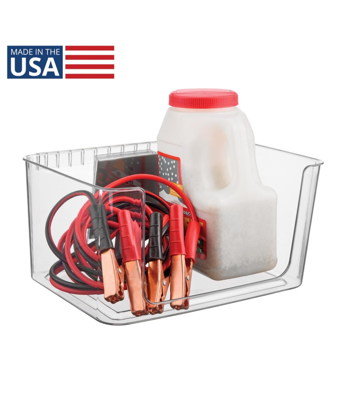 iDesign Large Wall-Mounted Open-Front Bin and Bracket - Clear - Made in Usa