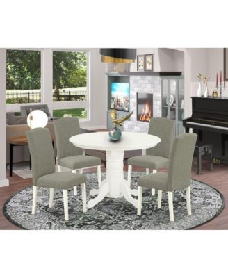Round Table and 4 Chairs Dining Room Set