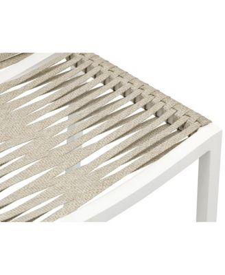 Maldives Cream Rope Fabric Outdoor Patio Barstool, Set of 2