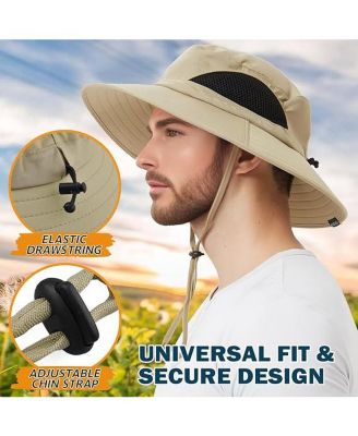 Wide Brim Sun Hat, UPF 50+ UV Protection Waterproof Packable Bucket Hat for Men & Women, Outdoor Fishing Hiking Beach