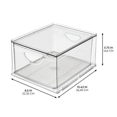 Stackable Storage Drawer for Pantry, Set of 2, Clear, Made in USA