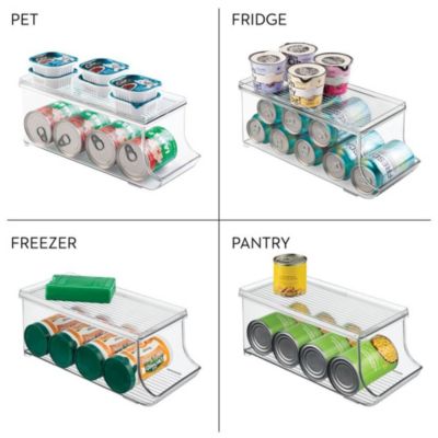 Soda Can Organizer with Lid for Pantry - Set of 2 - Clear - Made in USA