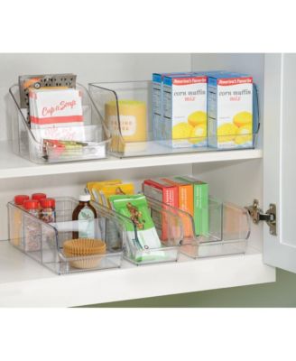 Narrow Pantry Bin for Kitchen Storage - Set of 4 - Clear