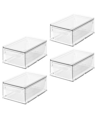 Stackable Kitchen Storage Drawer - Set of 4 - Clear
