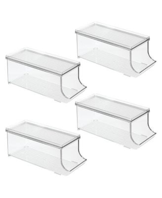 Soda Can Organizer with Lid for Pantry - Set of 4 - Clear - Made in USA