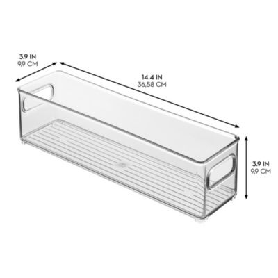 Set of 6 Plastic Stackable Fridge Bin with Handles