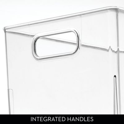 Small Stackable Bathroom Storage Bin - Set of 4 - Clear - Made in USA